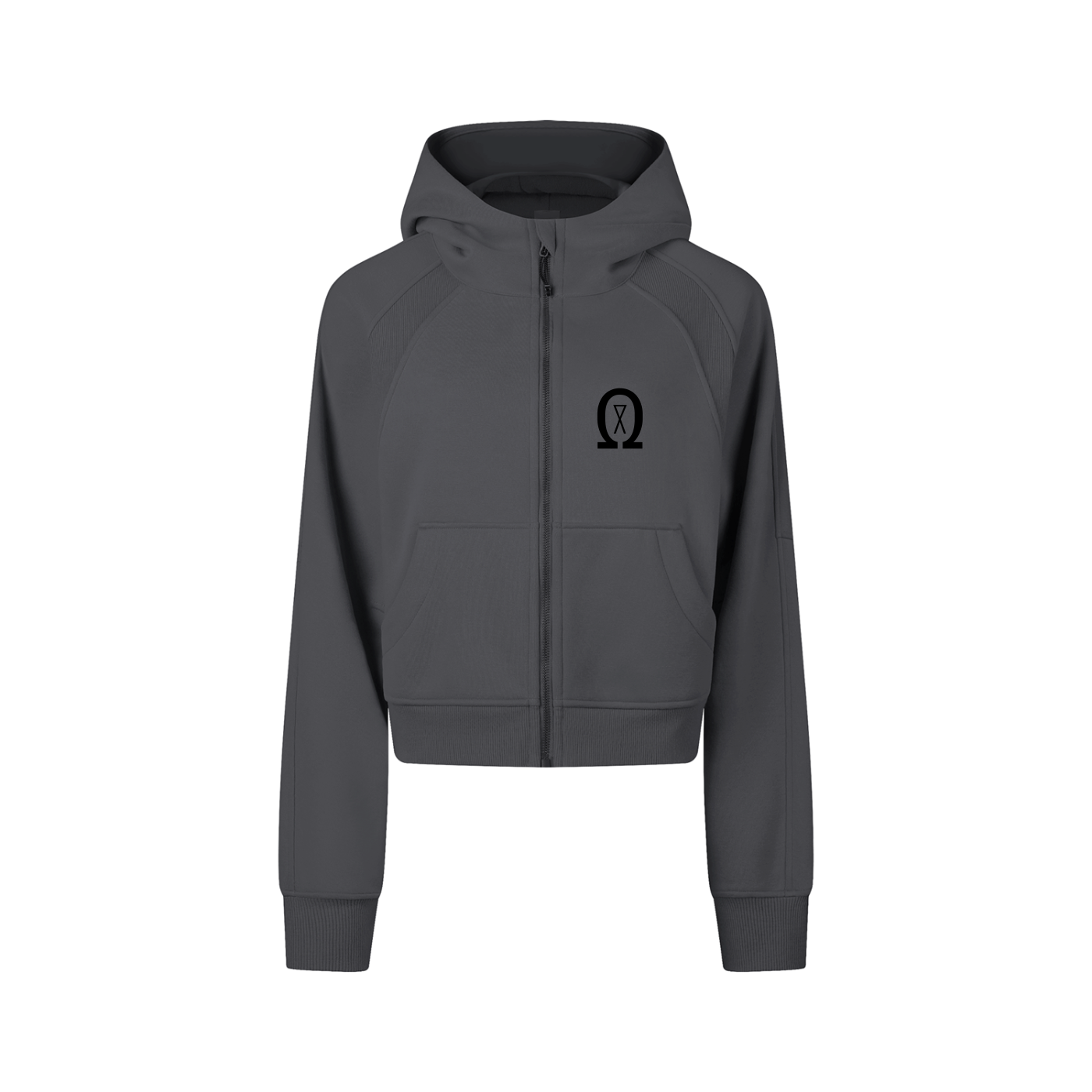 Cropped Zip-Through Hoodie