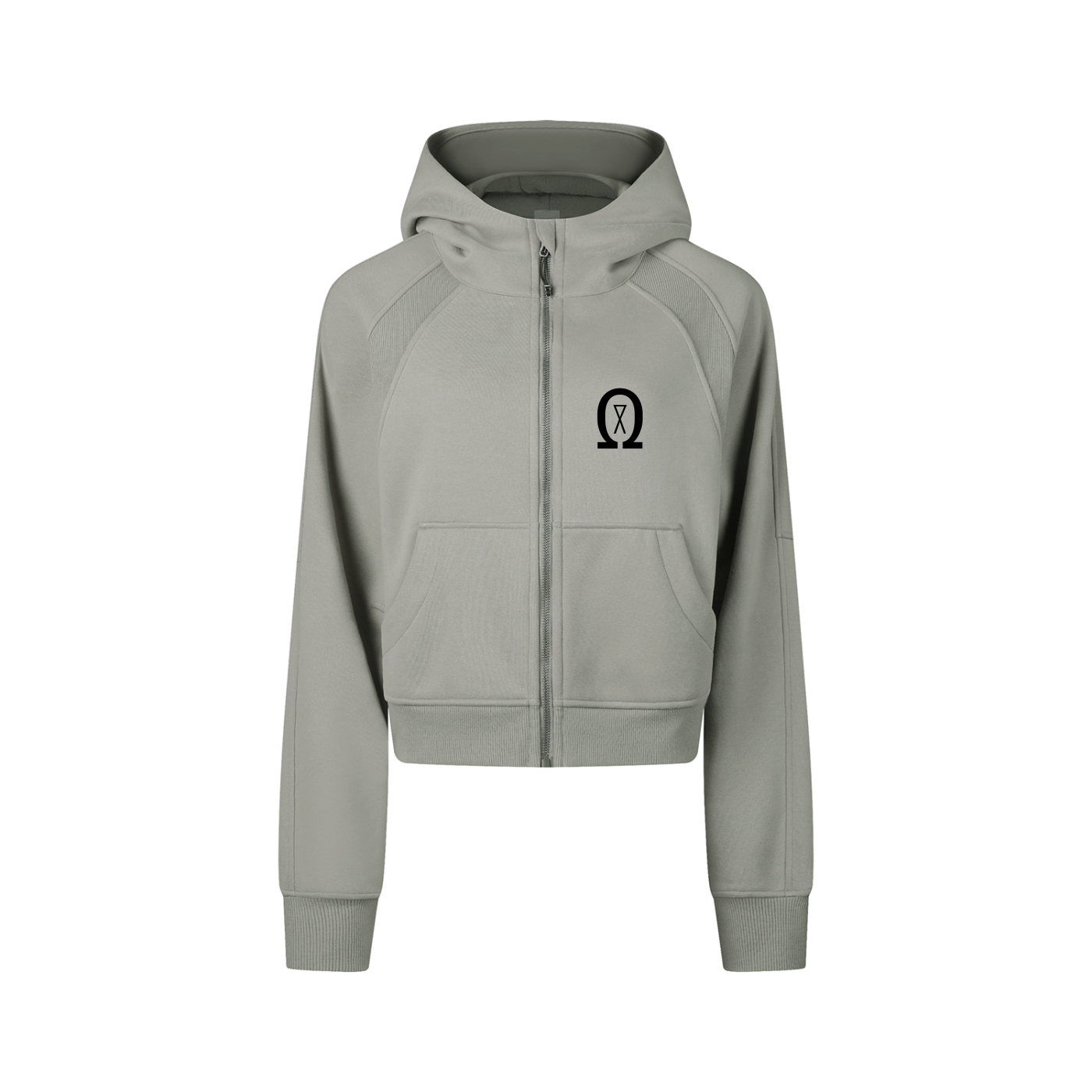 Cropped Zip-Through Hoodie