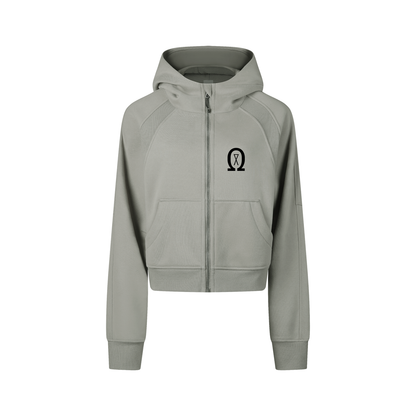 Cropped Zip-Through Hoodie