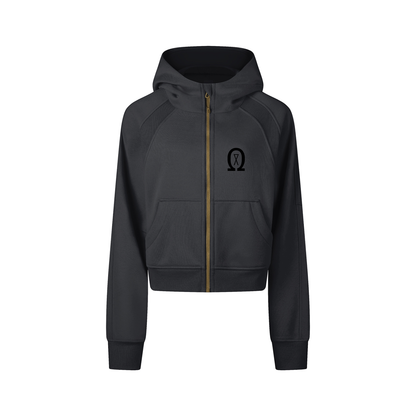 Cropped Zip-Through Hoodie