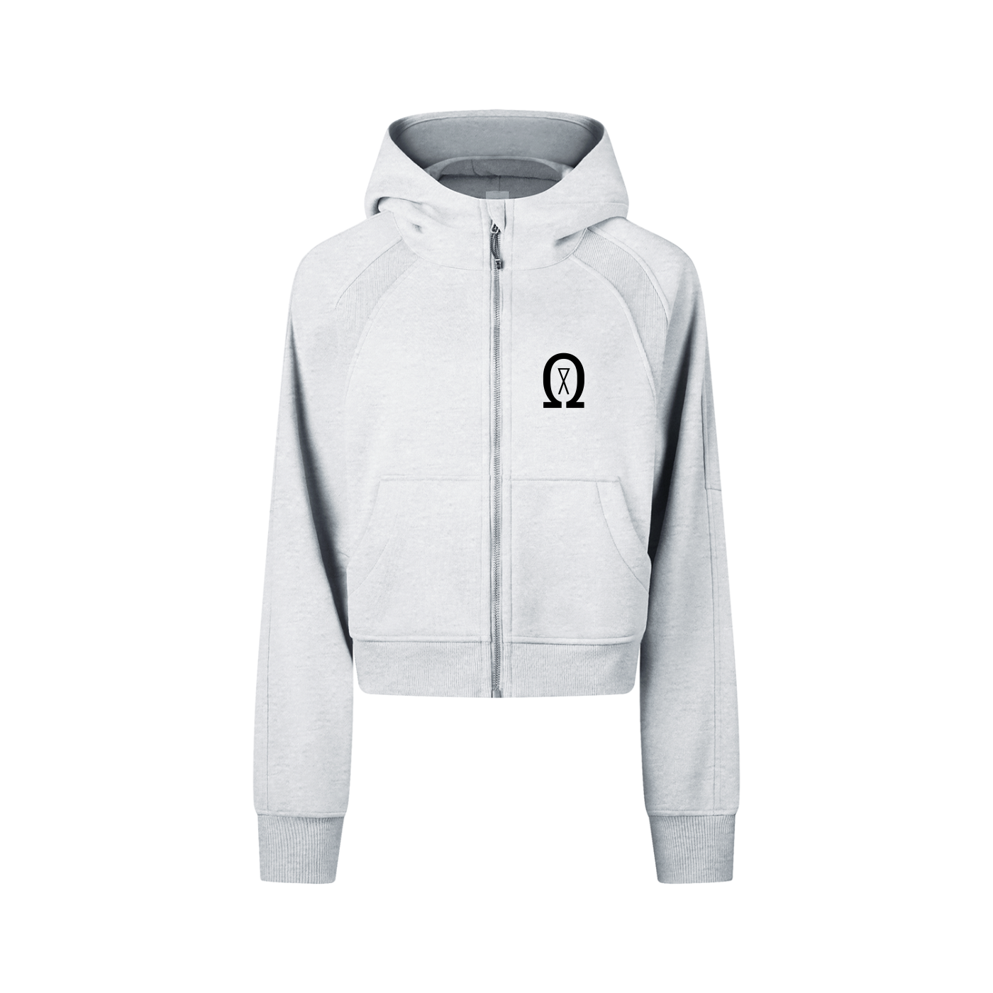 Cropped Zip-Through Hoodie